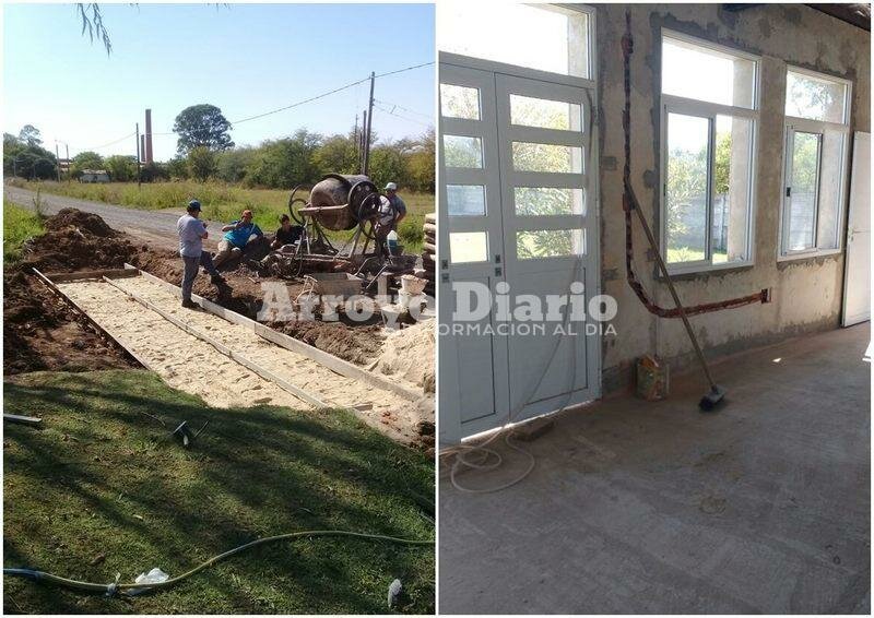 Los trabajos. Por un lado la construcci?n junto al Club Central Argentino y en segunda instancia las obras en el SUM del Centro de Salud.