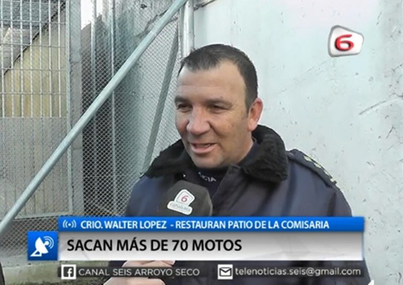 Comisario Walter L?pez. Foto: captura de pantalla video Canal 6