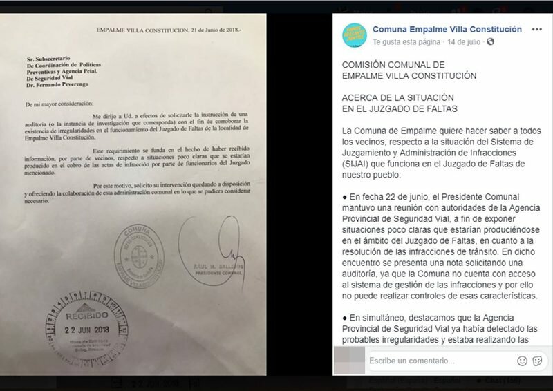 La Comuna difundi? el pedido de auditor?a presentado ante la APSV. Foto: captura facebook Comuna