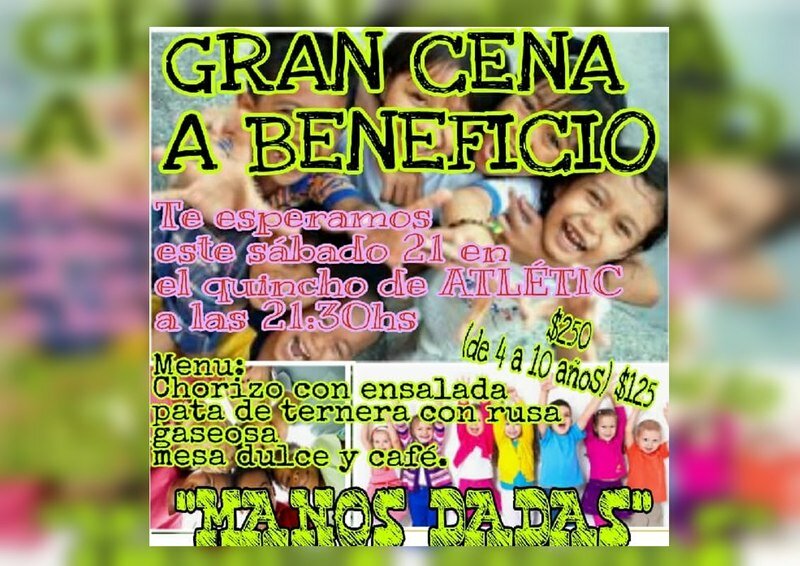 Imagen de Gran Cena a beneficio, organiza ?“Manos Dadas?”