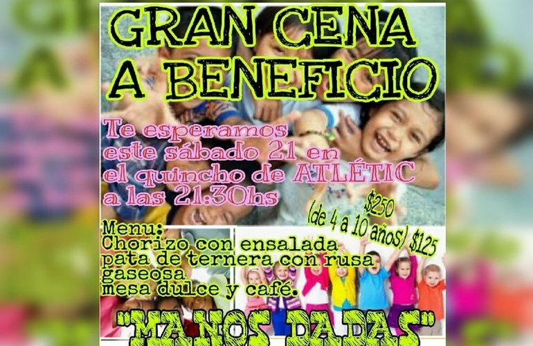 Imagen de Gran Cena a beneficio, organiza ?“Manos Dadas?”