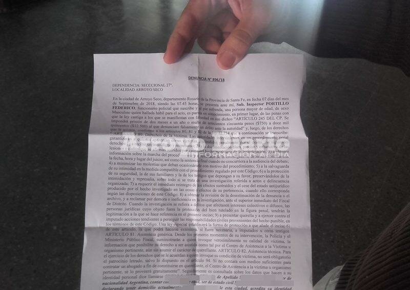 Dej? constancia. Esta ma?ana el hombre de 34 a?os se present? en la comisar?a a radicar la denuncia por el robo.