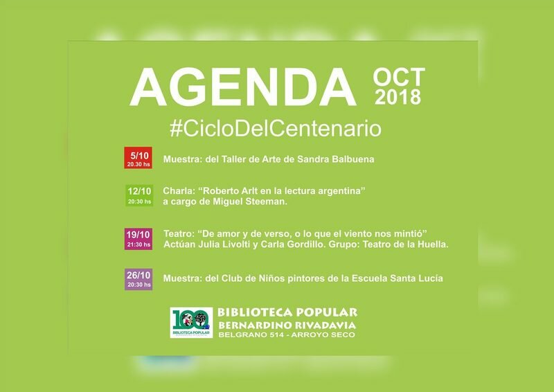 Imagen de Agenda de Octubre, Biblioteca Popular Bernardino Rivadavia