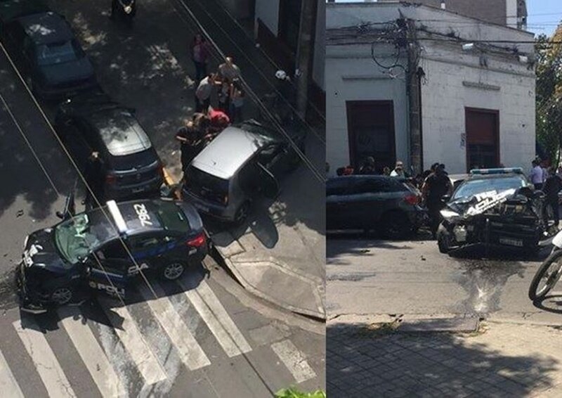 El choque en el macrocentro de Rosario. Foto: Facebook/Pame Ciccarelli