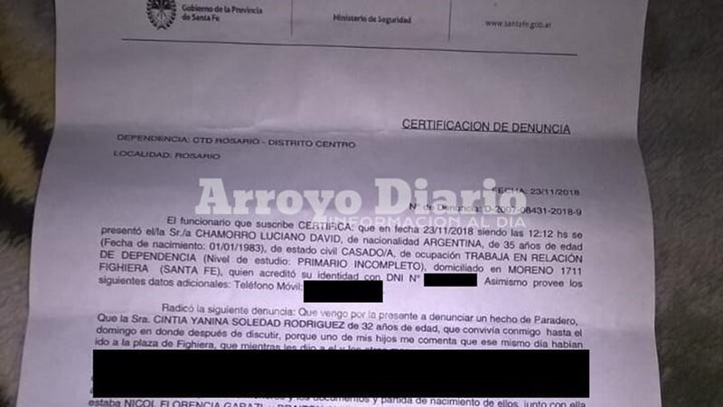 La denuncia se hizo en Rosario.