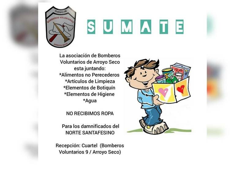 Imagen de Sumate a la campa?a solidaria: Bomberos recibe donaciones para los inundados