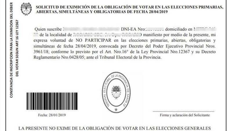 No votar en las Paso no exime de votar en las generales.