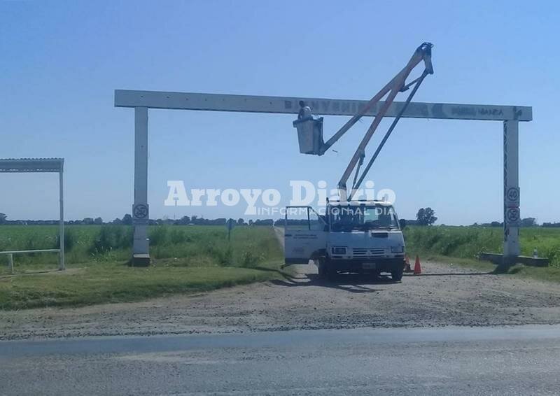 Imagen de Trabajos de Obras P?blicas en el ingreso a Playa Mansa