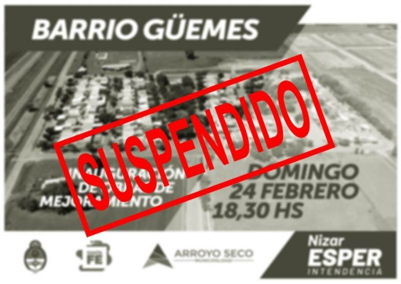 Imagen de ?Atenci?n!: Suspendido el acto en el Barrio G?emes hasta nuevo aviso